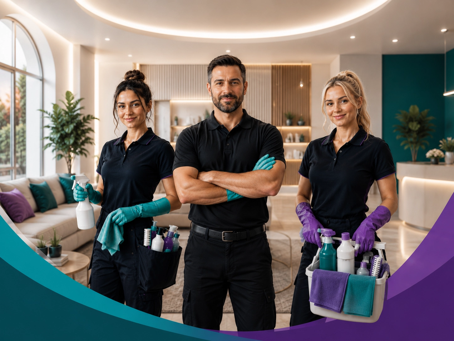 Professional cleaning team